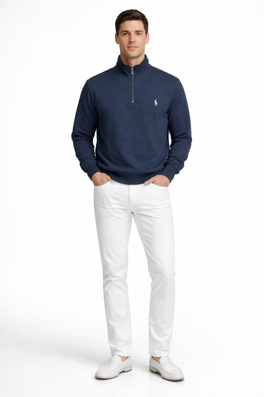 Men’s Quarter Zipper- Denim Blue