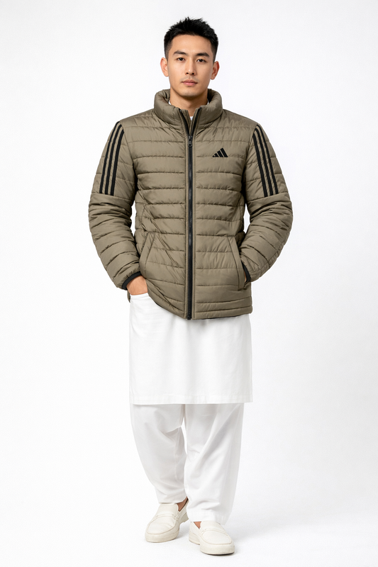 Men’s Full sleeve puffer jacket Olive Skin Adidas