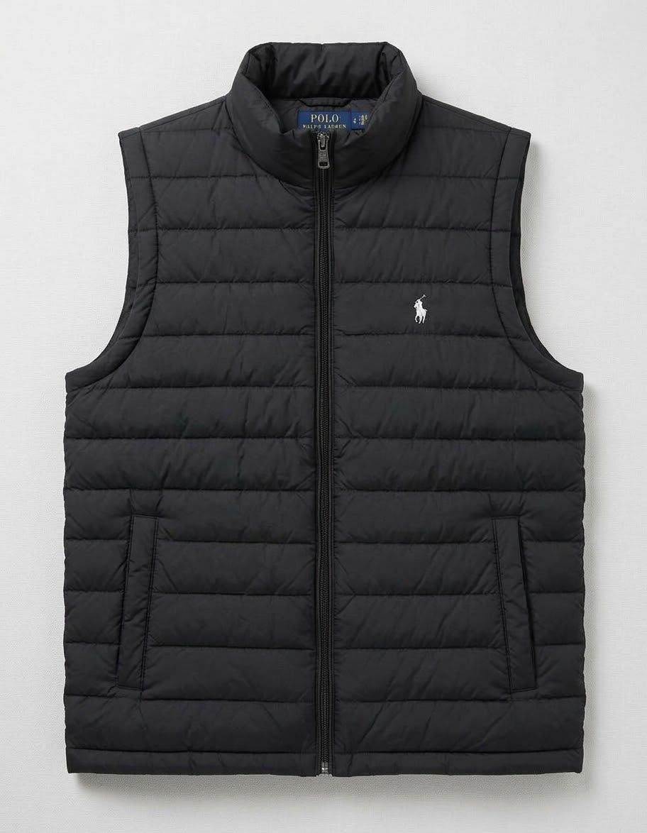 PREMIUM Men’s Half Sleeve Puffer Jacket ZF Black Polo