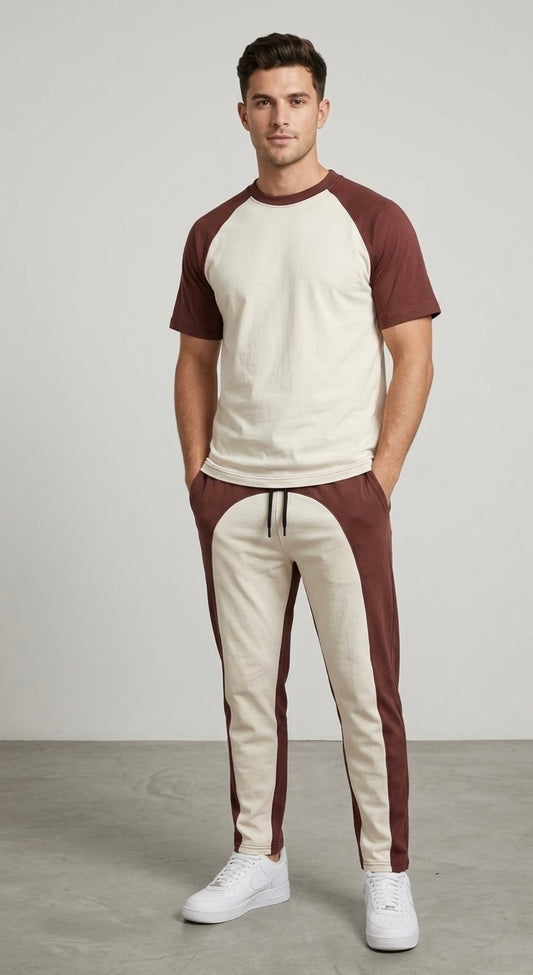 ZF Summer Premium Co-ord Set Maroon/Skin