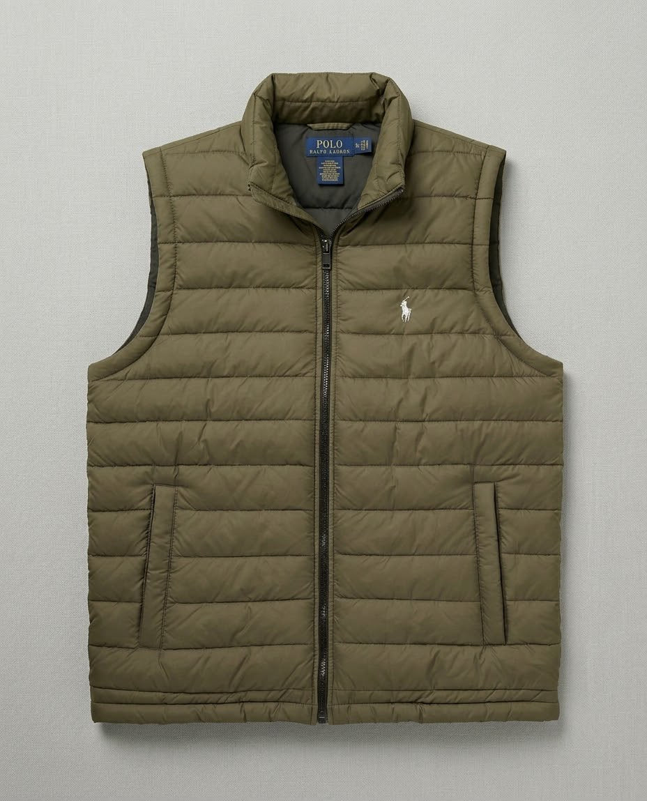 PREMIUM Men’s Half Sleeve Puffer Jacket ZF ARMY SAGE Polo