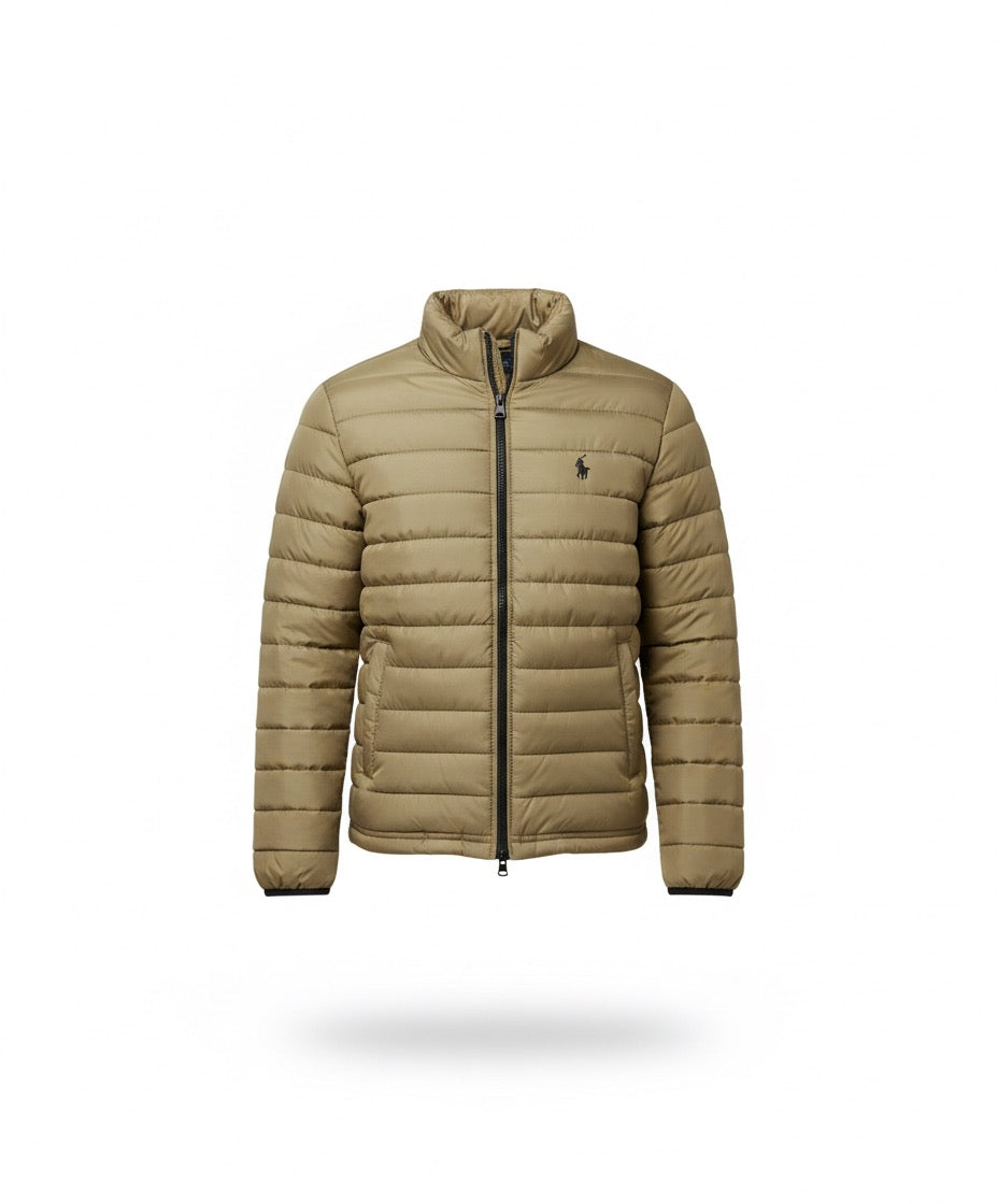 Men’s Full sleeve puffer jacket Olive Skin Polo