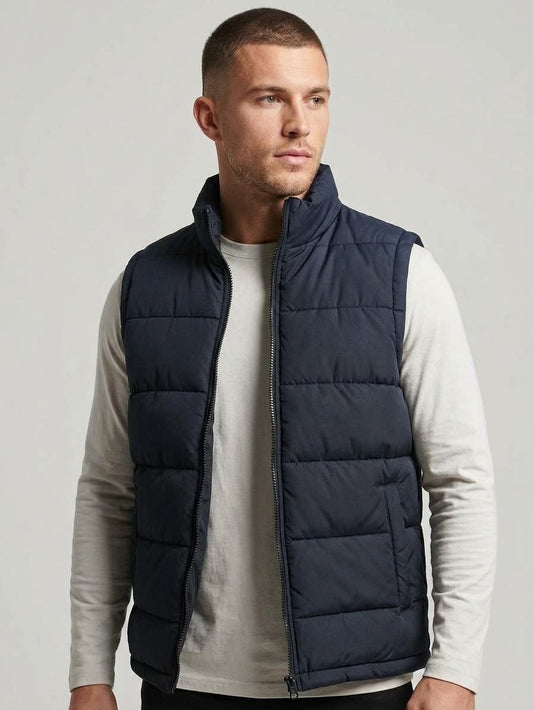 PREMIUM Men’s Half Sleeve Puffer Jacket ZF Simple Blue