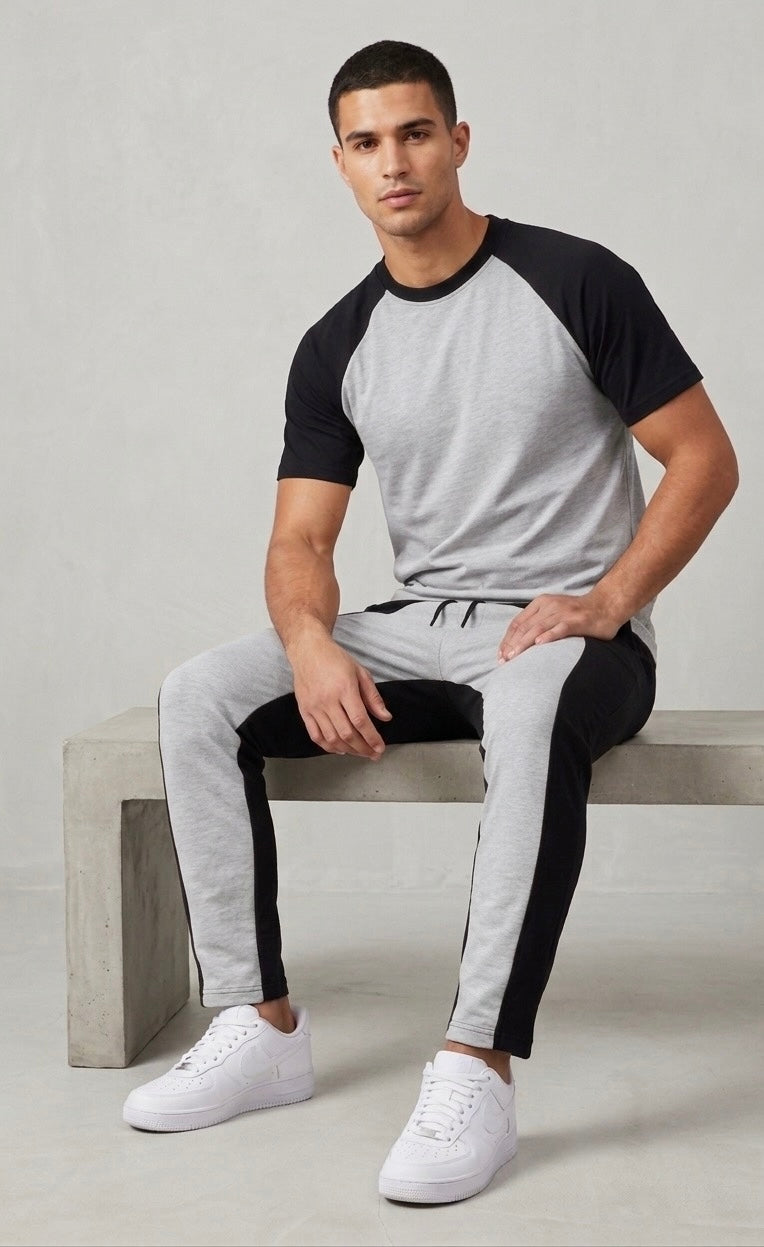 ZF Summer Premium Co-ord Set Black/Light Grey