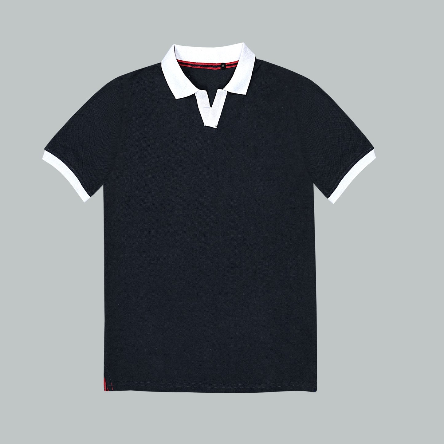 OLD MONEY BLACK POLO  SOFT COTTON (00021-ZF)