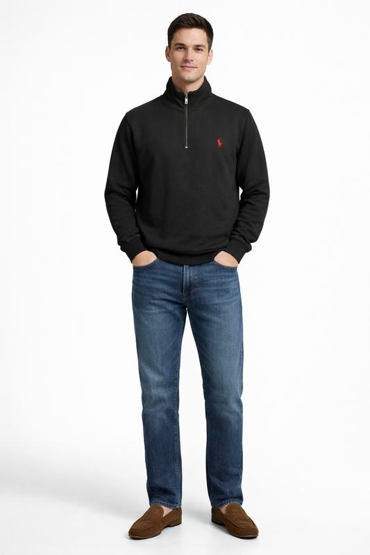 Men’s Quarter Zipper- Black