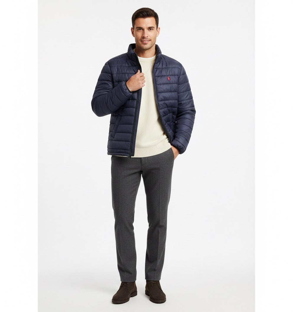 Men’s Full sleeve puffer jacket Blue Polo