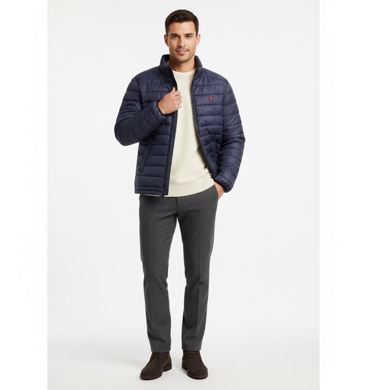 Men’s Full sleeve puffer jacket Blue Polo