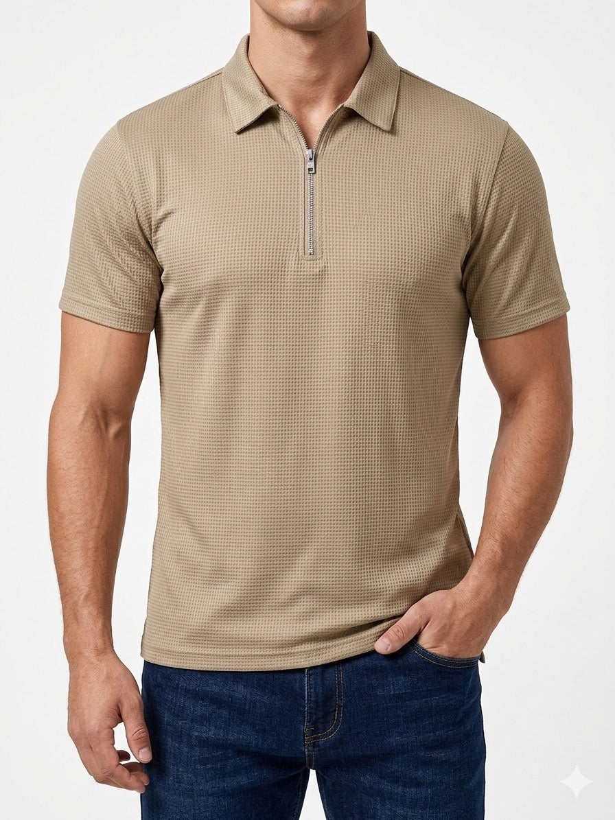 ZF Waffle knit Zipper Skin BEIGE