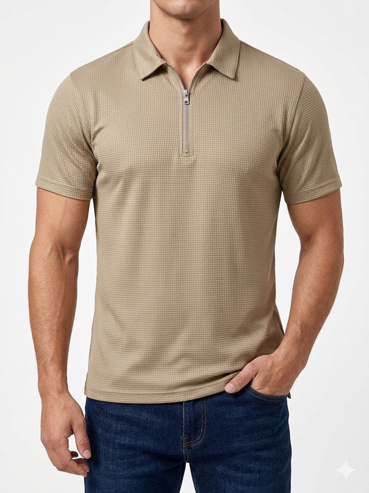 ZF Waffle knit Zipper Skin BEIGE