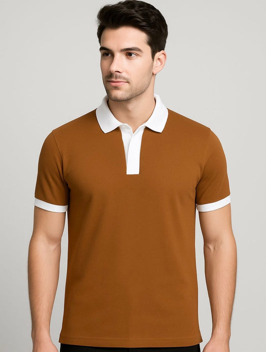OLD MONEY BROWN POLO SOFT COTTON (00018-ZF)
