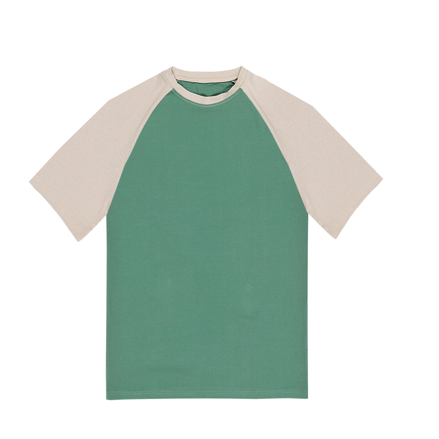 Men’s Classic American Sleeve Green/Beige T-Shirt (F-0009)