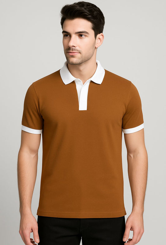 OLD MONEY BROWN POLO SOFT COTTON (00020-ZF)