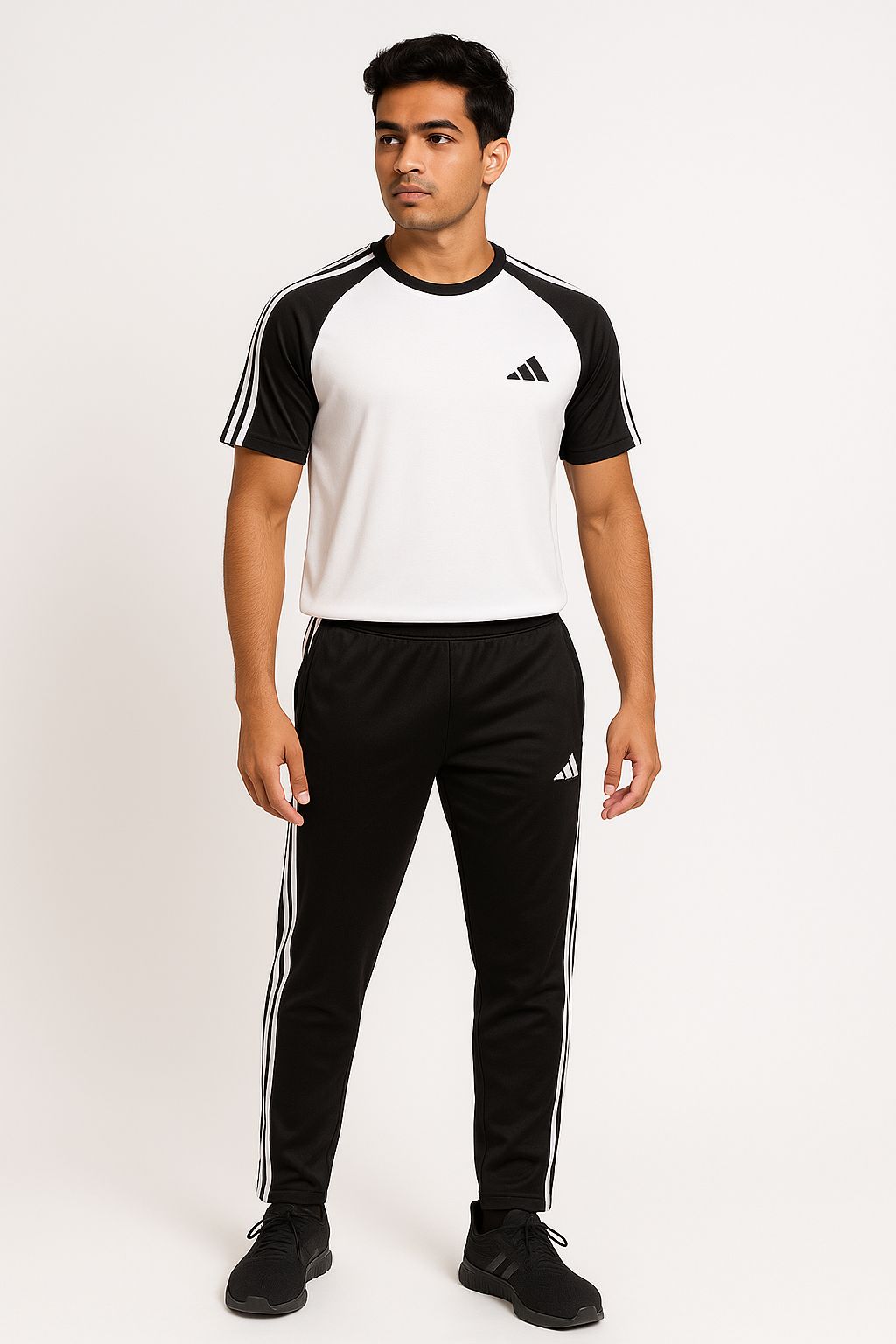 DRY FIT TRACKSUIT WHITE/BLACK AD (ZF-00021)