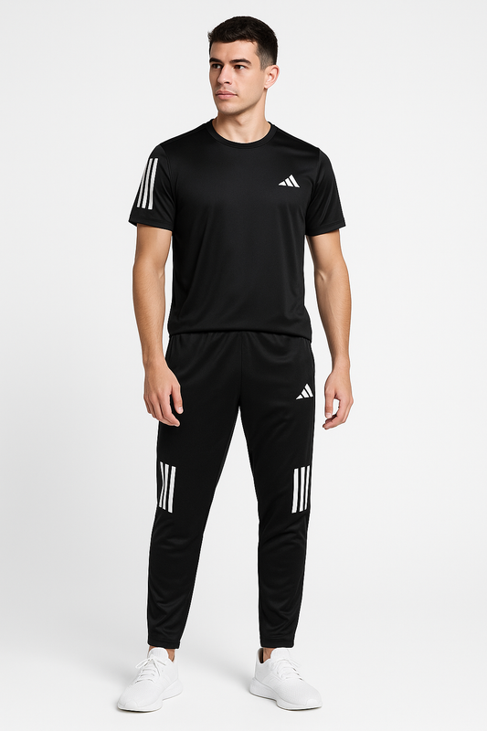 DRY FIT TRACKSUIT BLACK ADI STRIPES (ZF-00025)