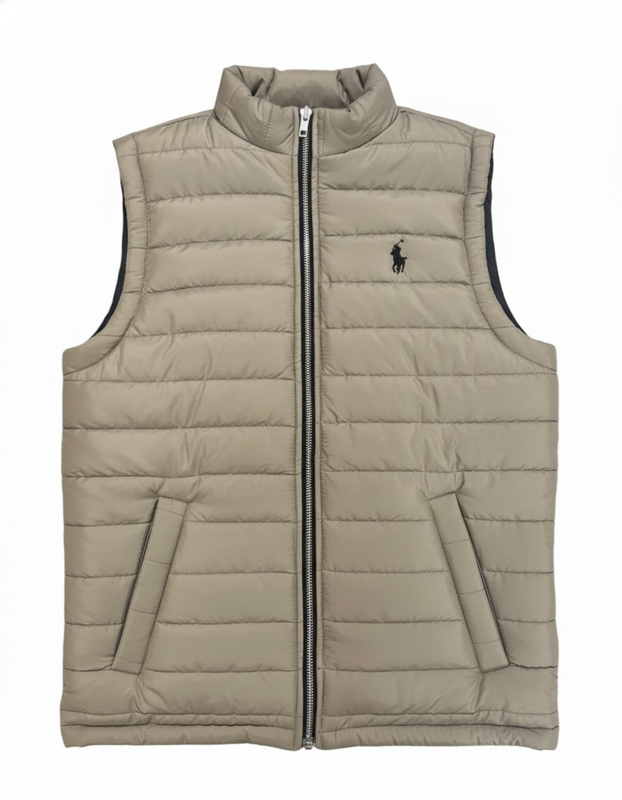 Men’s sleeve less puffer jacket Olive Green polo