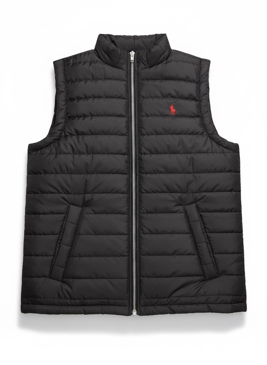 Men’s sleeve less puffer jacket Black polo