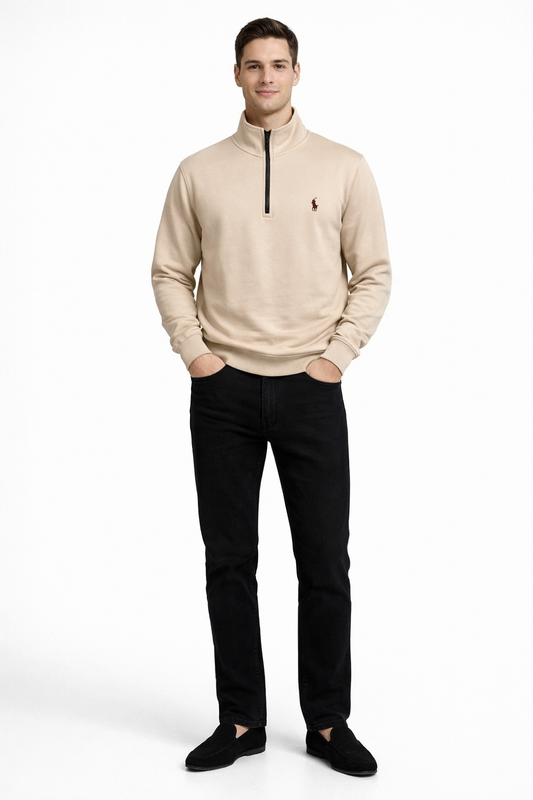 Men’s Quarter Zipper- Beige