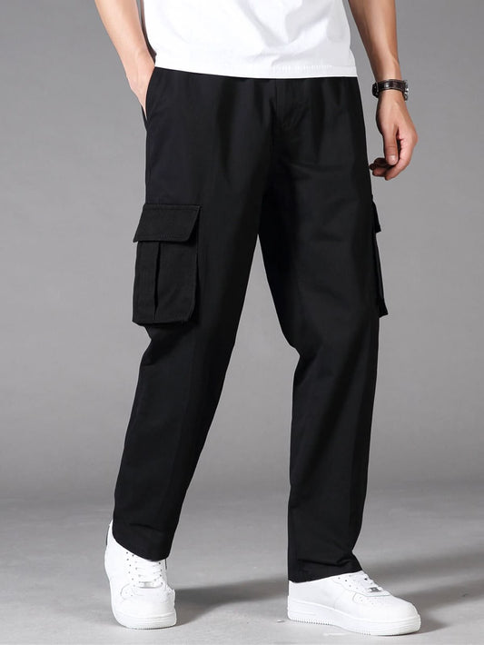 ZF IMPORTED WOOVN TERRY CARGO TROUSER BLACK