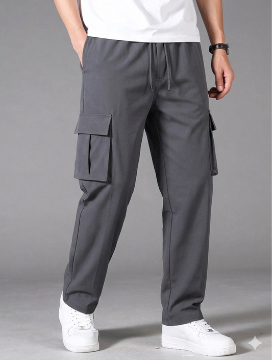 ZF IMPORTED WOOVN TERRY CARGO TROUSER CHARCOAL