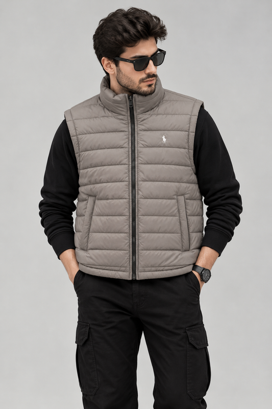 PREMIUM Men’s Half Sleeve Puffer Jacket ZF GRAY Polo